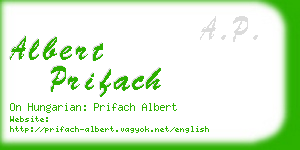 albert prifach business card